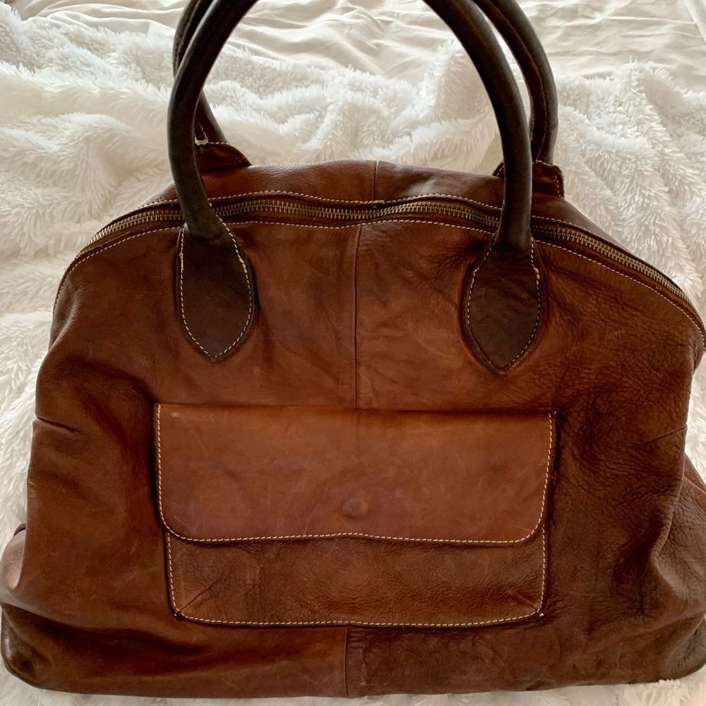 Costanza Rota Italian Dark Brown Leather Large Shoulder Bag